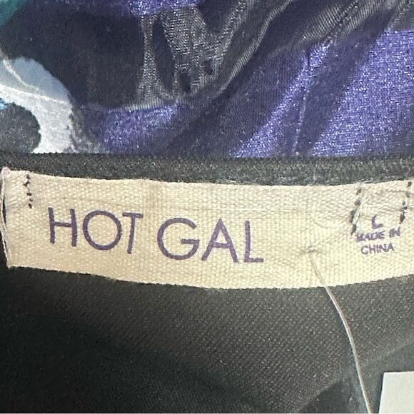 Hot Gal High High Low Sleeveless Black Top Floral Print Bottom - Picture 7 of 8